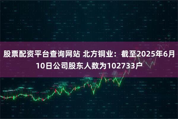 股票配资平台查询网站 北方铜业：截至2025年6月10日公司股东人数为102733户